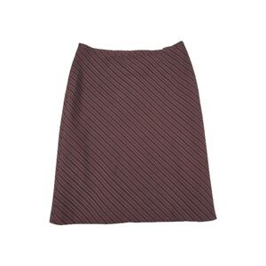 Hennes Women's Size 8 Burgundy Red Striped A-Line Lined‎ Skirt